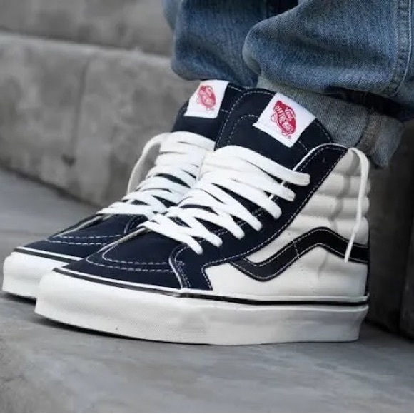 VANS SK8-HI OG Navy White Black - Picture 5 of 12